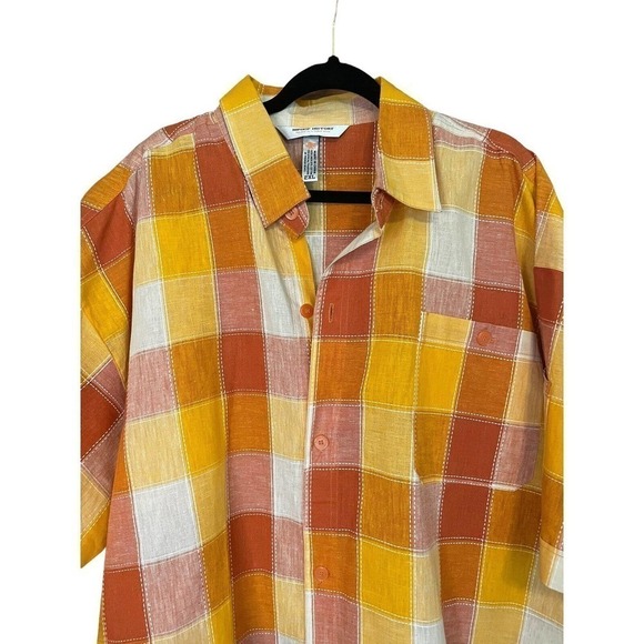 Hip Hop History Linen Button Front Shirt Men’s 2XL Streetwear Check Summer Style - Picture 2 of 8